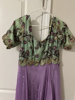 Picture of Lavender Mirror Ruffle Gown with scallop yoke