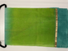 Picture of Brand new Organza parrot green and sea blue fancy saree with designer blouse