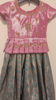 Picture of Blue and pink semi pattu lehenga with work blouse 6-8 yrs