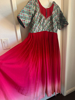 Picture of red and peacock blue long dress(XL)