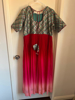 Picture of red and peacock blue long dress(XL)