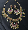 Picture of Premium quality pachi Kundan necklace set