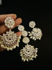 Picture of Kundan earrings combo with Maang Tika