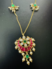 Picture of Invisible chain with pure jadau kundan pendant and charms