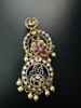 Picture of Super classy and with rare color combo Polki kundan earrings