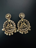 Picture of Super classy and with rare color combo Polki kundan earrings