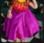 Picture of Pure silk knee length high low frock 3- 4 years