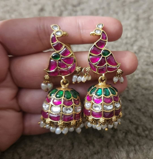 Picture of Jadau Kundan Multicolour  Jhumkas