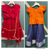 Picture of Semi silk pattu langa and fancy lehenga combo 2-3y