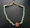 Picture of Jadau kundan choker with pumpkin beads and Swarovski pearls