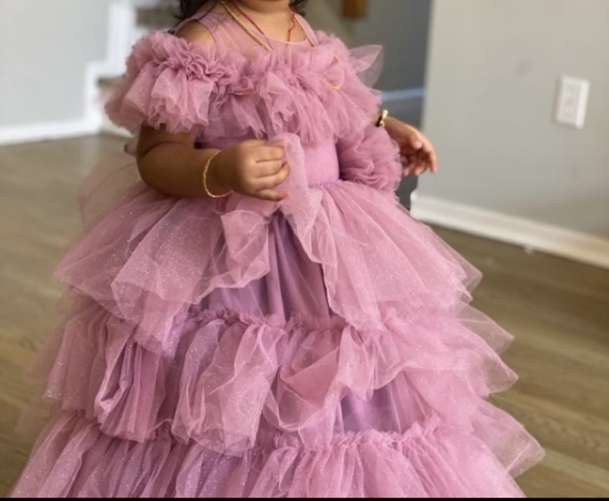 Picture of Beautiful Onion pink Ruffle frock 2-3y