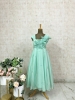 Picture of New Lekha reddy designs -Party wear 3D flower mint blue dress