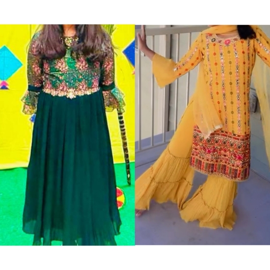 Picture of Combo sharara & pleated frock 8-9y