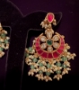 Picture of Real jadau kundan earrings with real Swarovski pearls