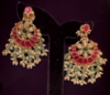 Picture of Real jadau kundan earrings with real Swarovski pearls