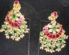 Picture of Real jadau kundan earrings with real Swarovski pearls