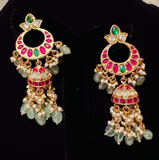 Picture of Classy & Traditional Real Kundan Jhumkas