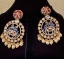 Picture of Super classy and with rare color combo Polki kundan earrings
