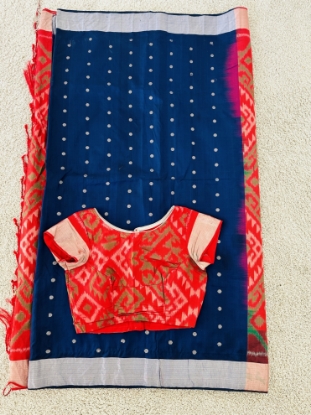 Picture of Original uppada pattu saree with Ikkath silk duo