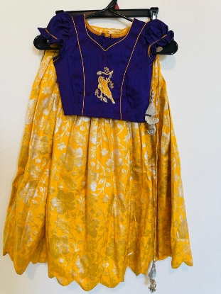 Picture of Pure banrasee scallop lehenga with Maggam blouse 6-8y