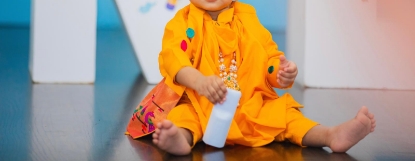 Picture of PL656 bk gayatri paithani cowl kurta 12-18M