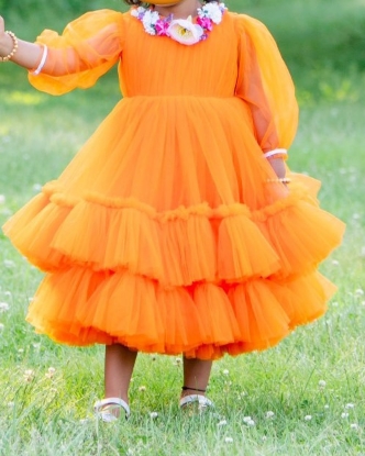 Picture of  Orange Party Wear Dress 3-5 years