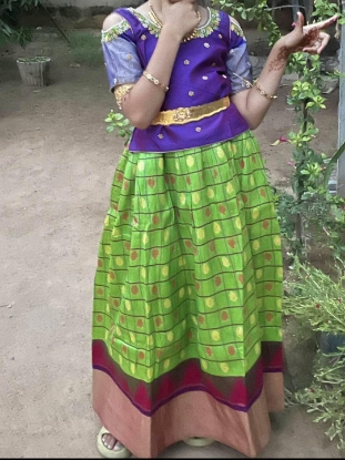 Picture of Ikkath lehenga with 2 blouses 6-7y