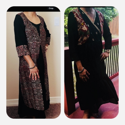 Picture of Combo Detachable Ajrakh & Kalamkari Over Coat Dresses 