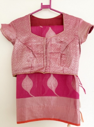 Picture of Never worn Royal pink soft organza saree 