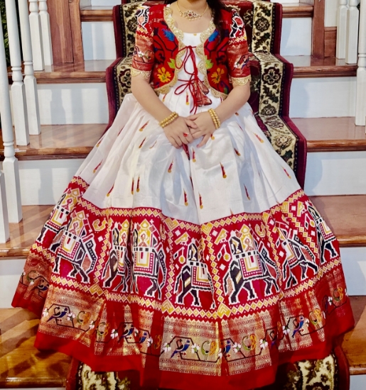 Picture of Gorgeous White and Red fancy lehenga 6-8y