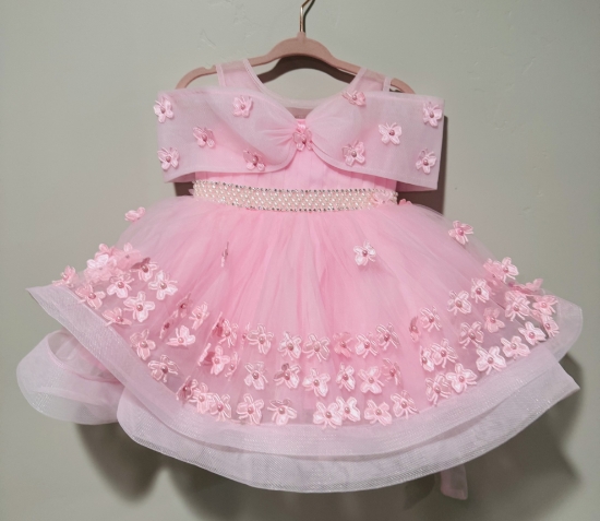 Picture of Baby pink barbie frock 6-9M