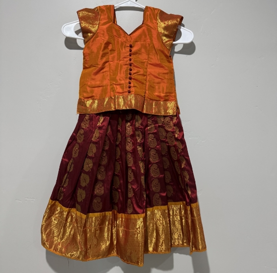 Picture of New Pure kanchi pattu langa 2-3 years