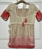 Picture of Offwhite/Pink benaras kora saree 