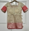 Picture of Offwhite/Pink benaras kora saree 