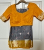 Picture of Grey/yellow soft chanderi silk saree 