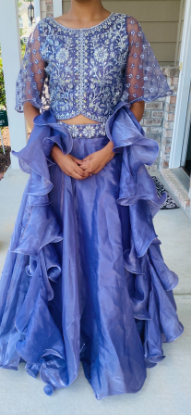 Picture of Violet lehenga with mirror work blouse and can-can