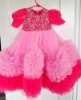 Picture of Pink Ruffled party wear frock for 1-2 year