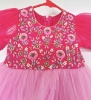 Picture of Pink Ruffled party wear frock for 1-2 year