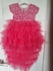 Picture of Pink layered tail gown 6-12M
