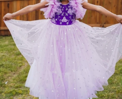 Picture of Elegant lavender party kids dress