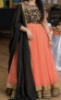 Picture of Black & peach embroidered lehenga
