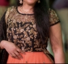 Picture of Black & peach embroidered lehenga