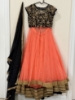 Picture of Black & peach embroidered lehenga