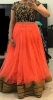 Picture of Black & peach embroidered lehenga