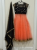 Picture of Black & peach embroidered lehenga