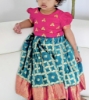 Picture of Blue pattu langa with maggam blouse 0-1y
