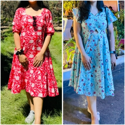 Picture of Pure cotton casual floral dresses combo