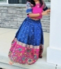 Picture of Blue and pink Kalamkari langa with maggam work blouse 4-6y