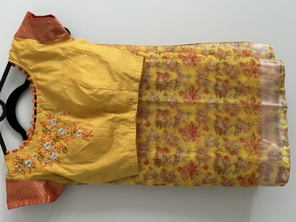 Picture of Light weight Floral Organza saree with embroidery blouse