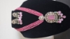 Picture of Pastel Pink onyx beads mala with polki pendant and earrings 